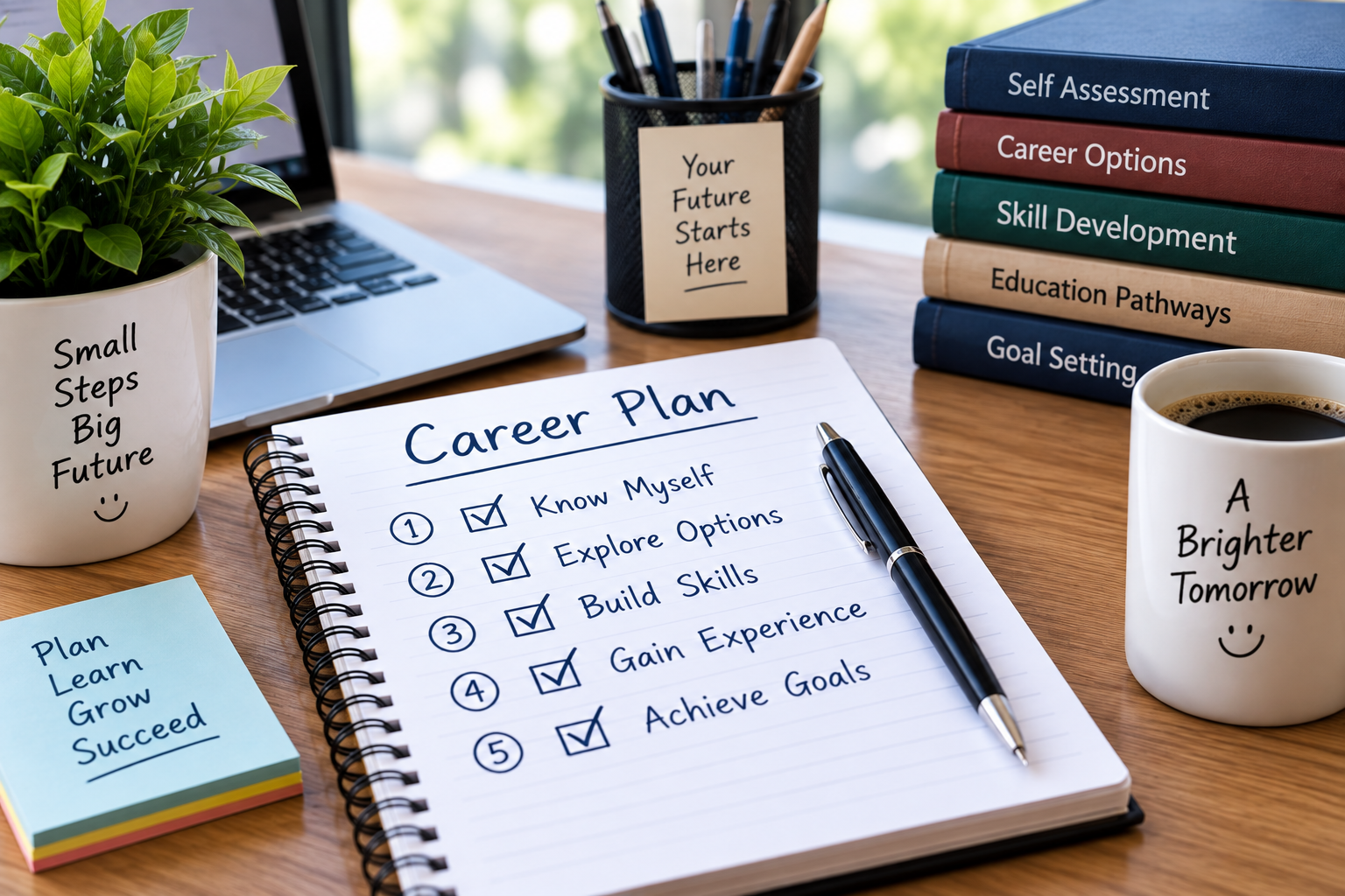 Student evaluating different education and career choices
